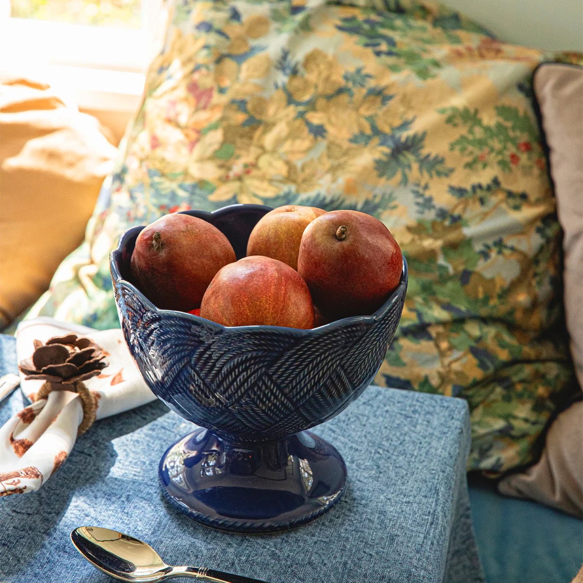 Juliska Le Panier Mystic Knot Footed Bowl, Denim