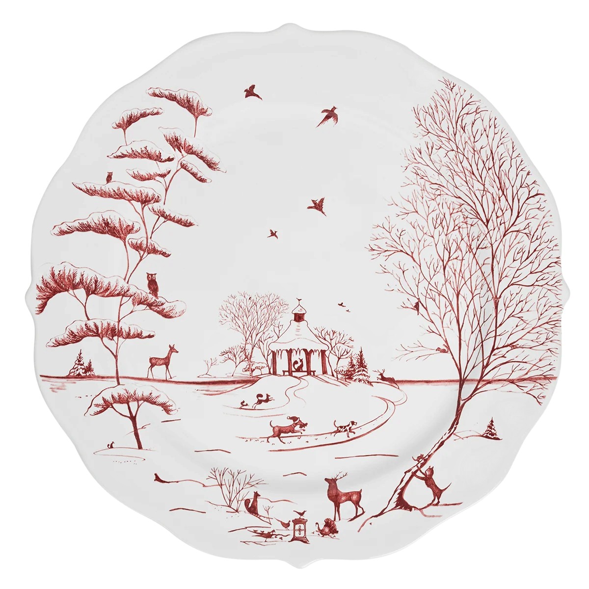Juliska Country Estate Winter Frolic Charger Platter, Ruby