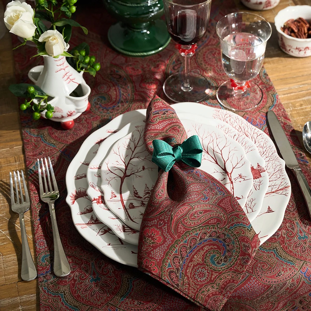 Juliska Country Estate Winter Frolic Charger Platter, Ruby