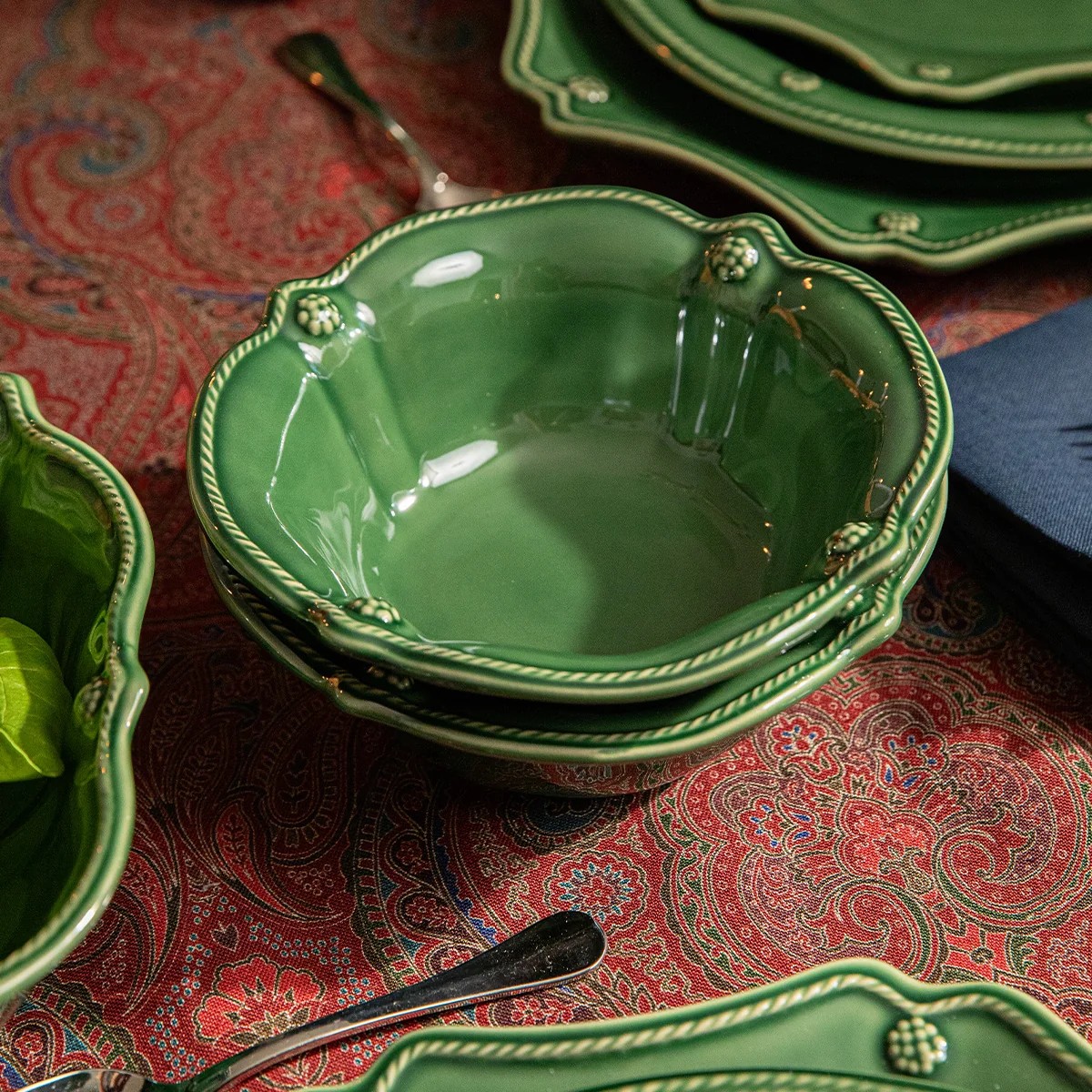 Juliska Berry and Thread Flared Ice Cream Bowl, Basil