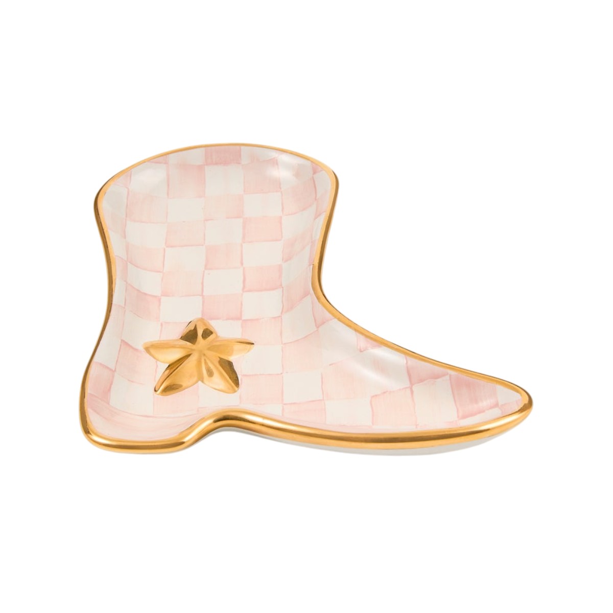 MacKenzie-Childs Lainey Wilson Cowgirl Boot Dish, Rosy Check