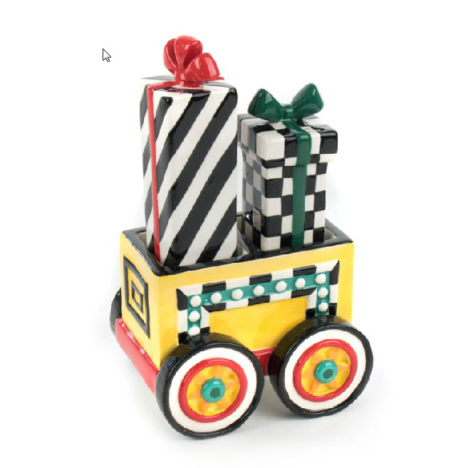 MacKenzie-Childs Christmas Train Salt & Pepper Set
