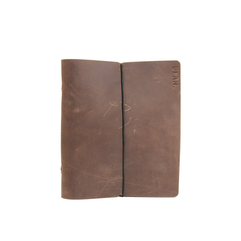 Rustico Leather Weekly Task Planner, Dark Brown