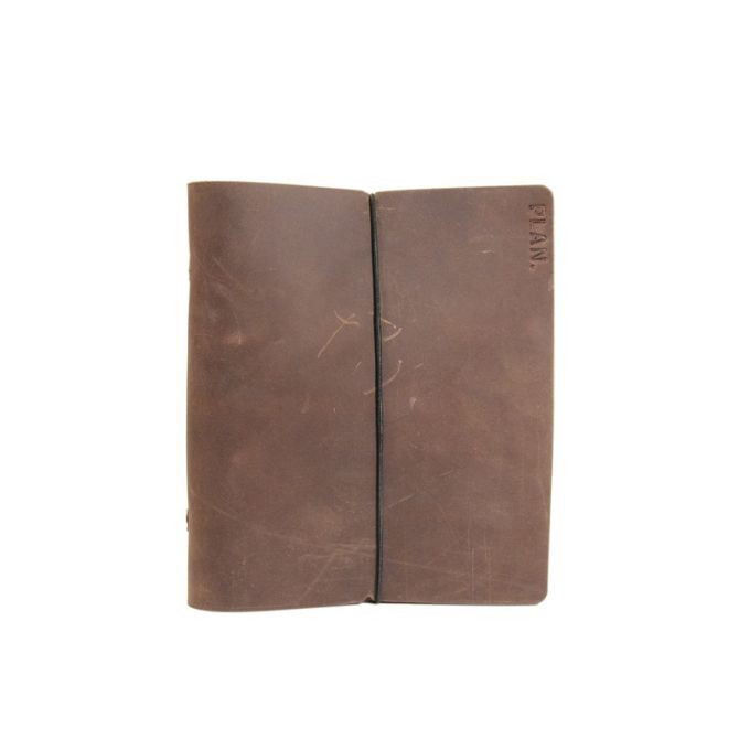Rustico Leather Weekly Task Planner, Dark Brown