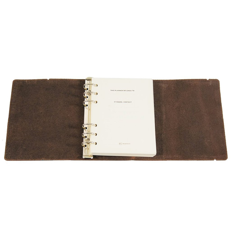 Rustico Leather Weekly Task Planner, Dark Brown