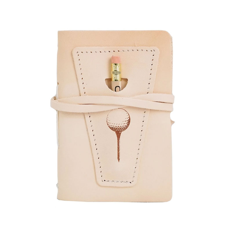 Rustico Leather Golf Log with Pocket, Natural