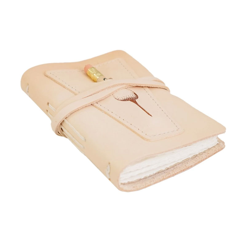 Rustico Leather Golf Log with Pocket, Natural