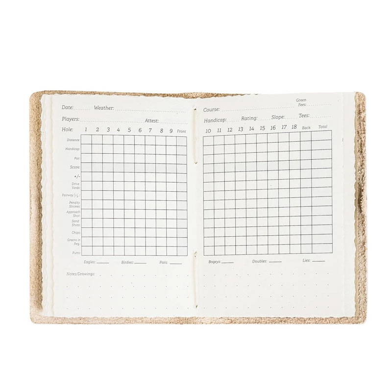 Rustico Leather Golf Log with Pocket, Natural