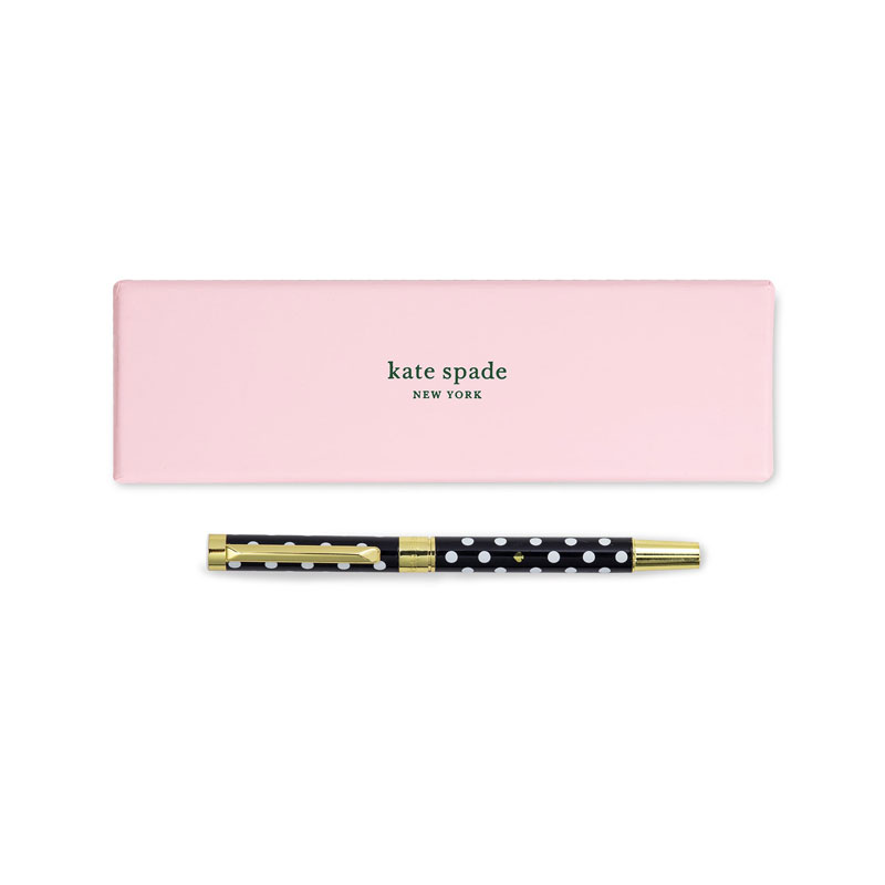 Kate Spade Ballpoint Pen, Black and White Polka Dots