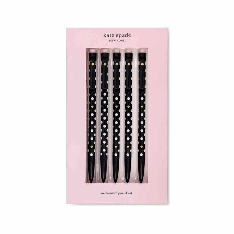 Kate Spade Mechanical Pencil Set, Black and White Polka Dots