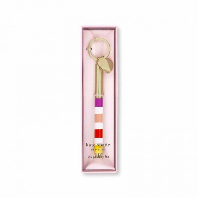 Kate Spade Ink Pen Key Fob, Candy Stripe
