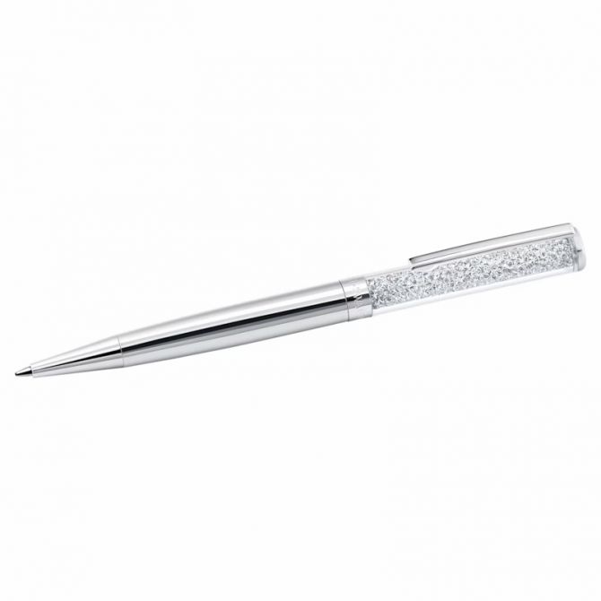 Swarovski Crystalline Ballpoint Pen, Silver Tone and Chrome Plated