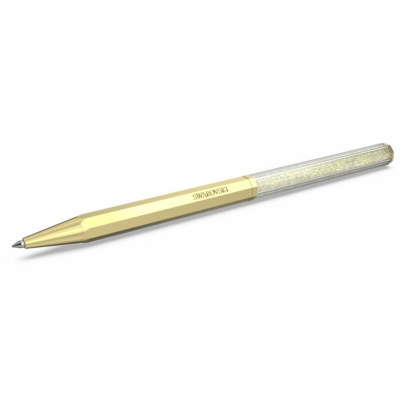 Swarovski Octagon Shaped Crystalline Ballpoint Pen, Gold Tone and Gold Tone Plated