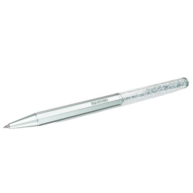 Swarovski Crystalline Octagon Shape Ballpoint Pen, Blue and Light Blue Lacquered
