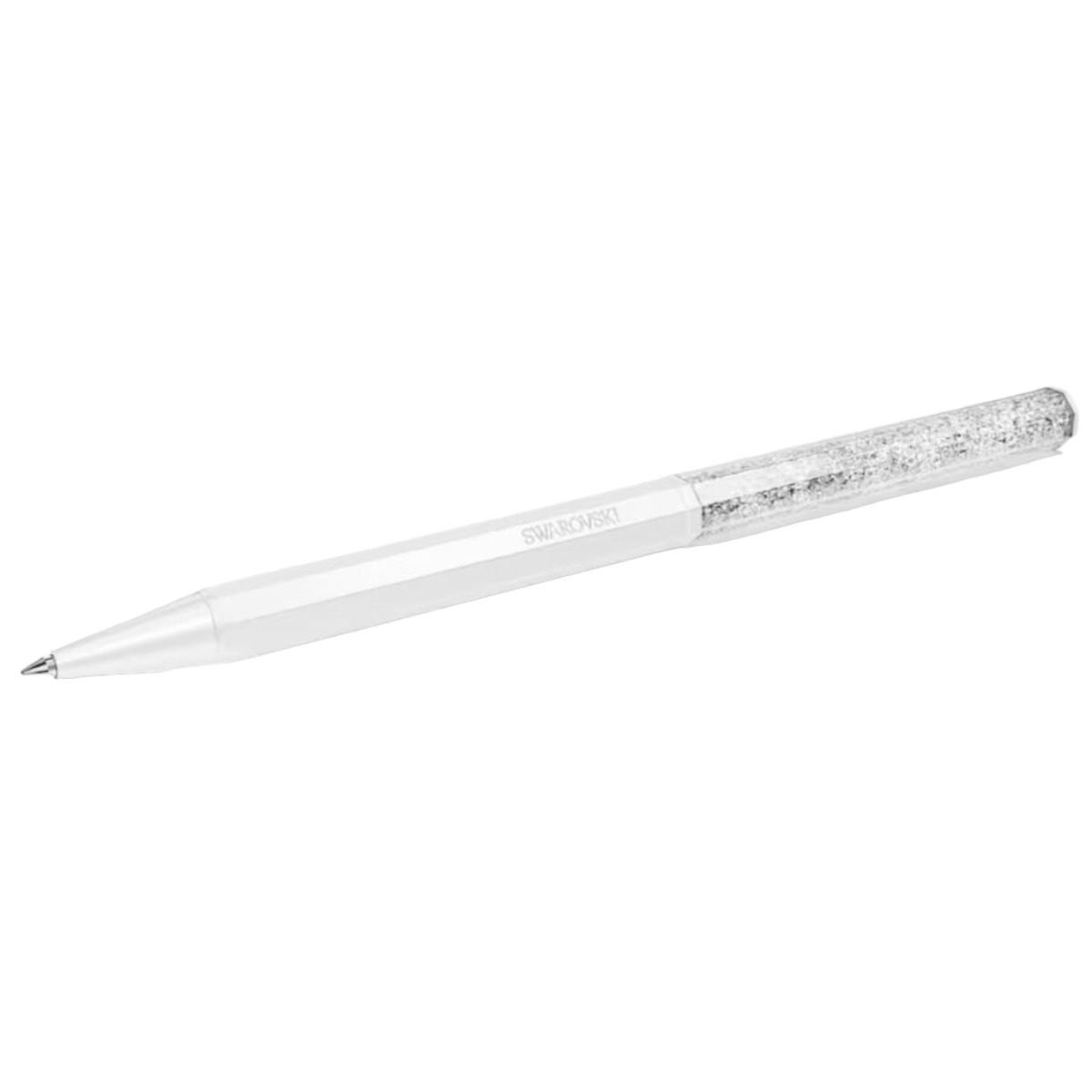 Swarovski Crystalline Octagon Shape Ballpoint Pen, White and White Lacquered