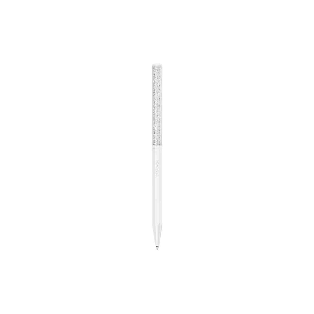Swarovski Crystalline Octagon Shape Ballpoint Pen, White and White Lacquered