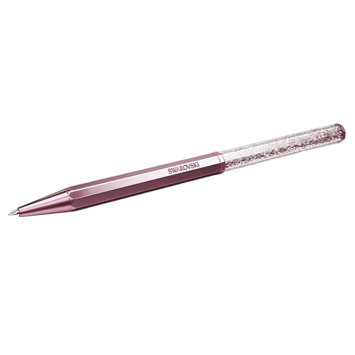 Swarovski Crystalline Octagon Shape Ballpoint Pen, Pink and Pink Lacquered