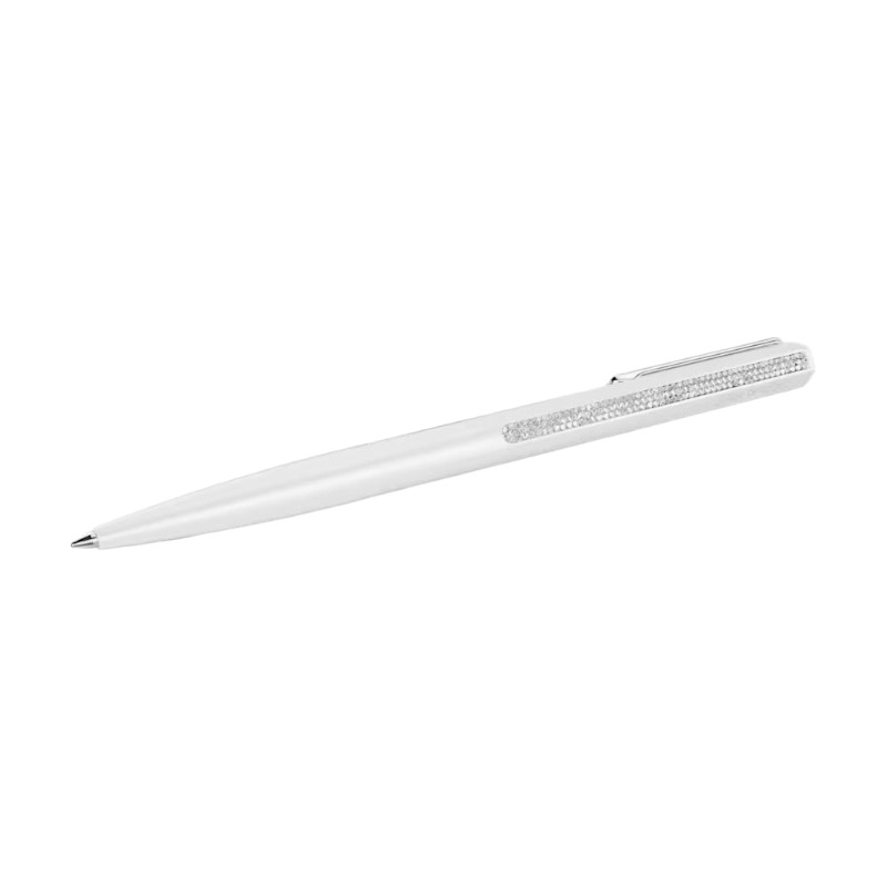 Swarovski Crystal Shimmer Ballpoint Pen, White Lacquered and Chrome Plated