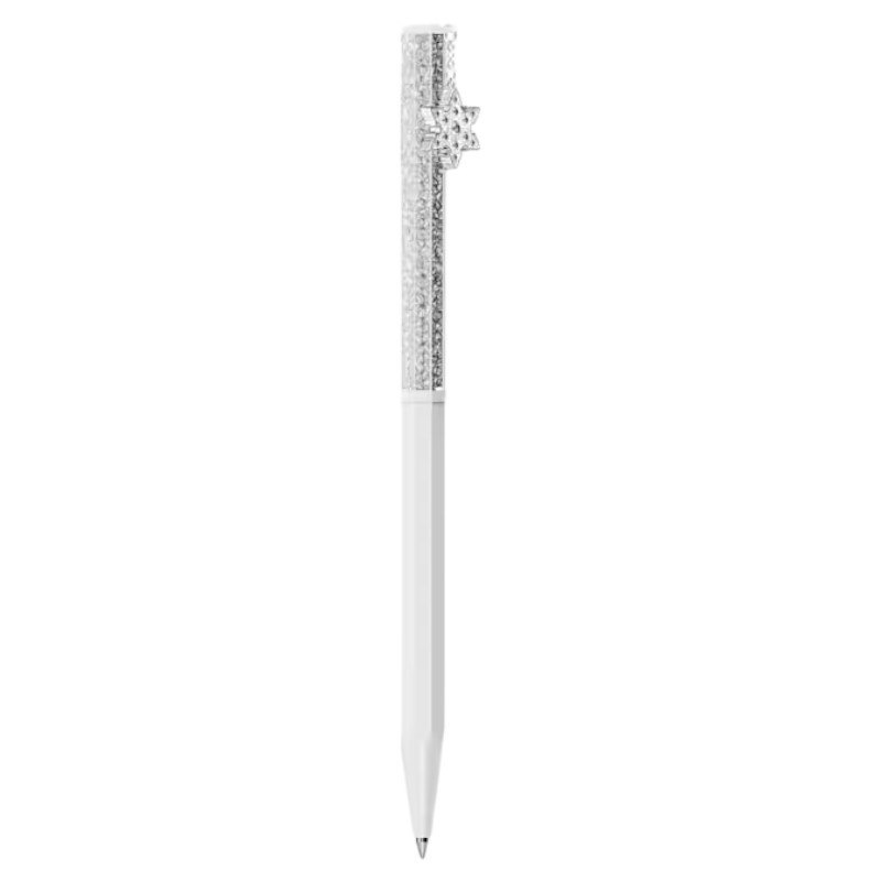 Swarovski Crystalline Octagon Shape Snowflake Ballpoint Pen, White and White Lacquered