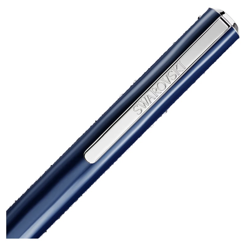 Swarovski Crystal Shimmer Glide Ballpoint Pen, Blue and Chrome Plated
