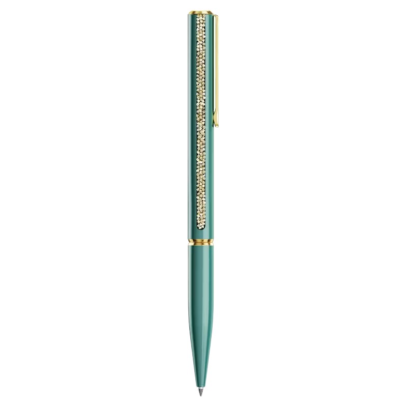 Swarovski Crystal Shimmer Glide Ballpoint Pen, Green and Yellow Gold Tone Plated