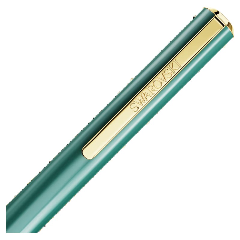 Swarovski Crystal Shimmer Glide Ballpoint Pen, Green and Yellow Gold Tone Plated