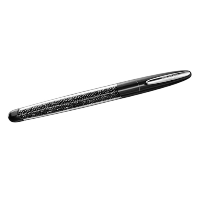Swarovski Crystalline Rollerball Pen, Black and Chrome Plated