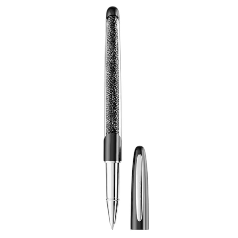 Swarovski Crystalline Rollerball Pen, Black and Chrome Plated