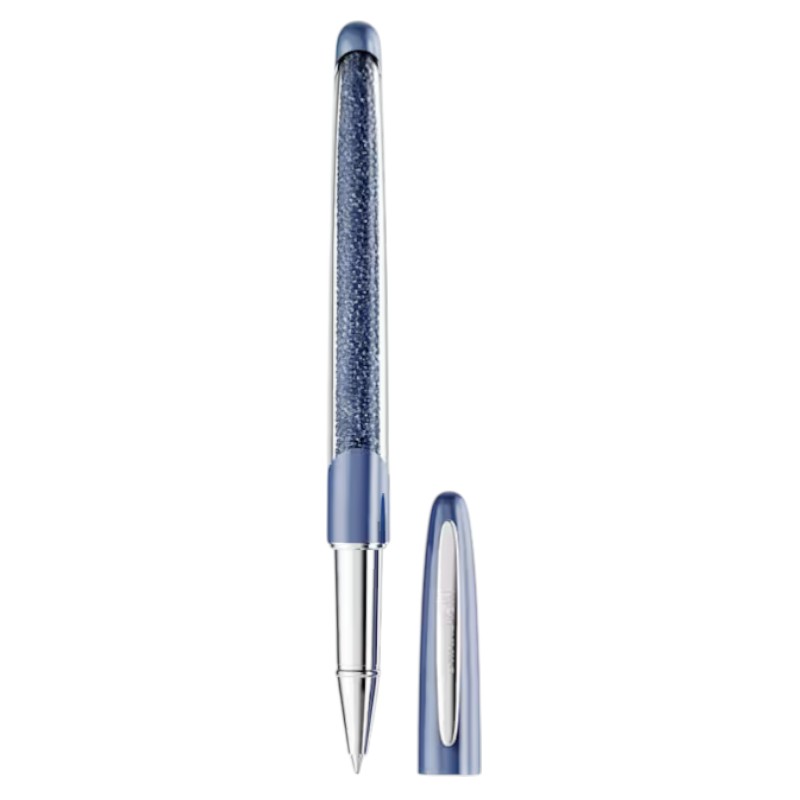 Swarovski Crystalline Rollerball Pen, Blue and Chrome Plated