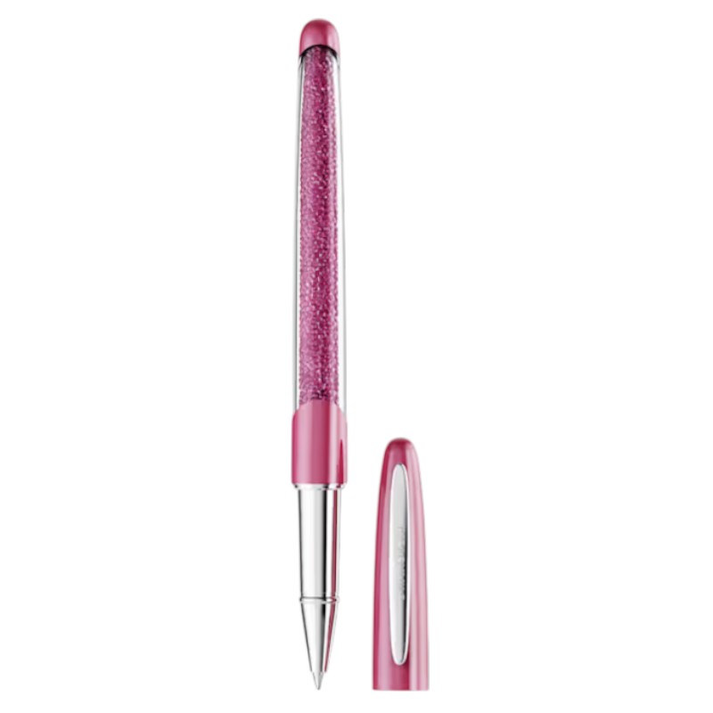 Swarovski Crystalline Rollerball Pen, Pink and Chrome Plated