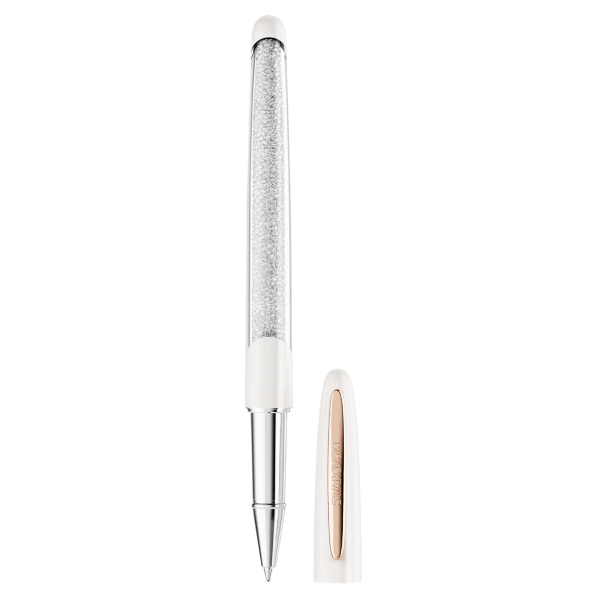 Swarovski Crystalline Rollerball Pen, White and Rose Gold Tone Plated
