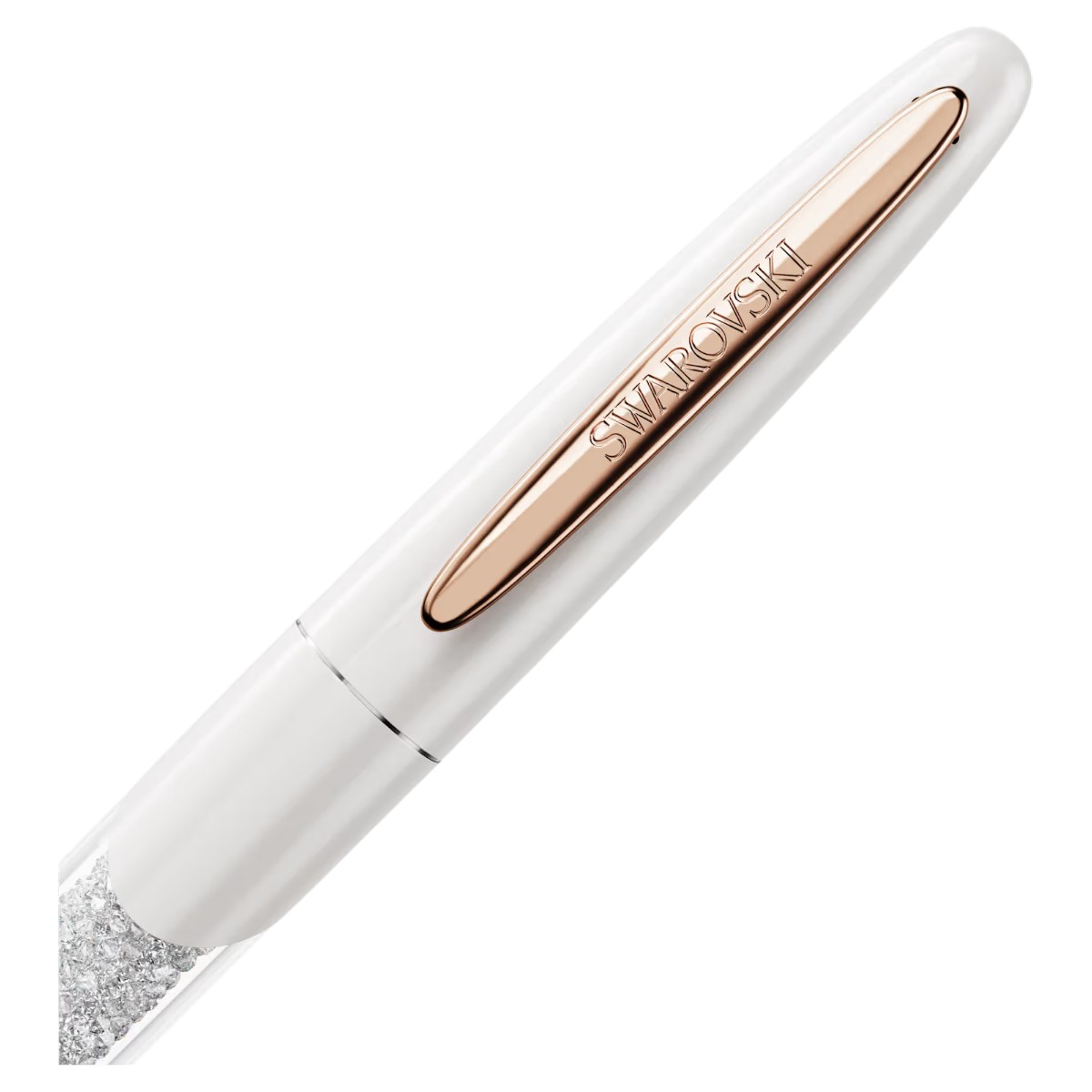 Swarovski Crystalline Rollerball Pen, White and Rose Gold Tone Plated