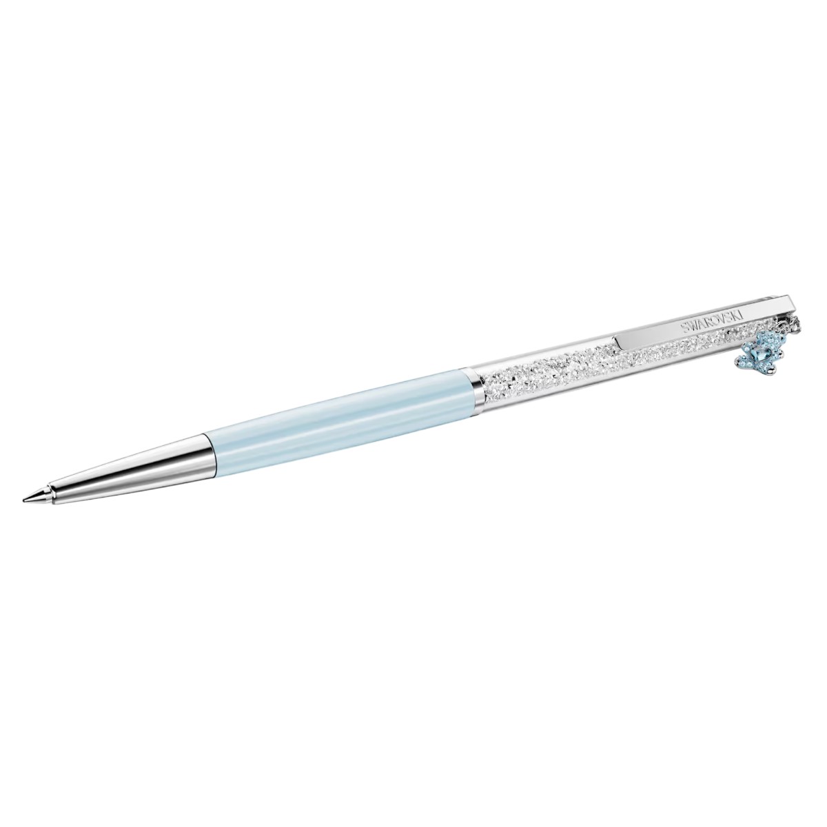 Swarovski Teddy Crystalline Ballpoint Pen, Blue Lacquered and Chrome Plated