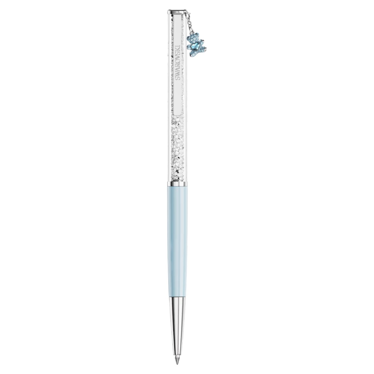 Swarovski Teddy Crystalline Ballpoint Pen, Blue Lacquered and Chrome Plated