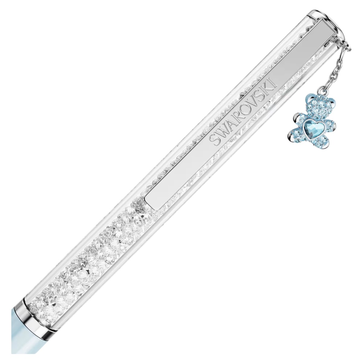 Swarovski Teddy Crystalline Ballpoint Pen, Blue Lacquered and Chrome Plated