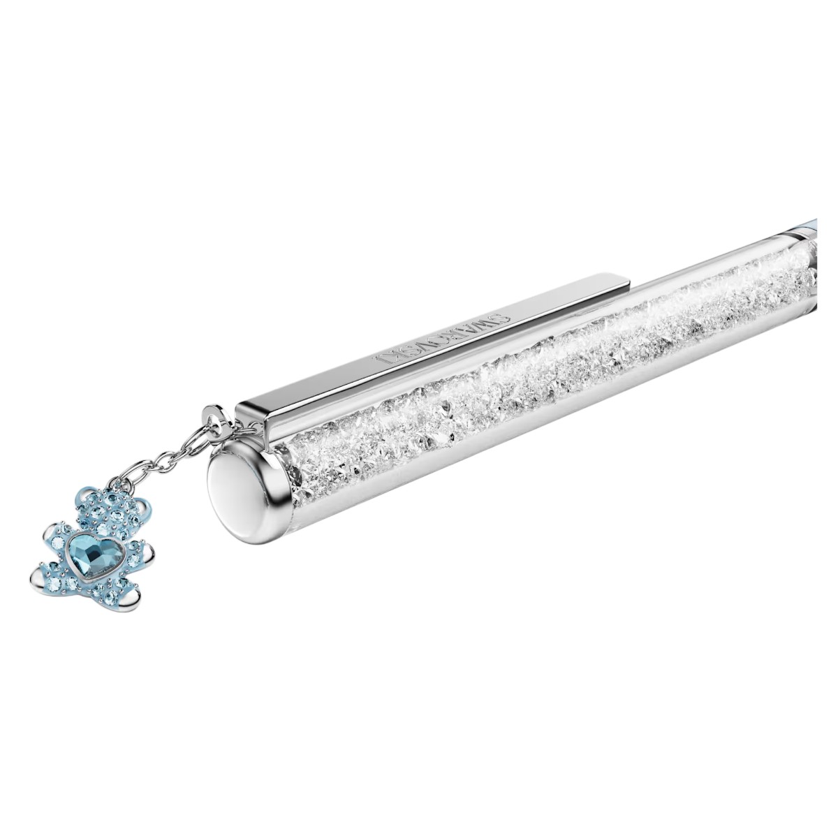 Swarovski Teddy Crystalline Ballpoint Pen, Blue Lacquered and Chrome Plated