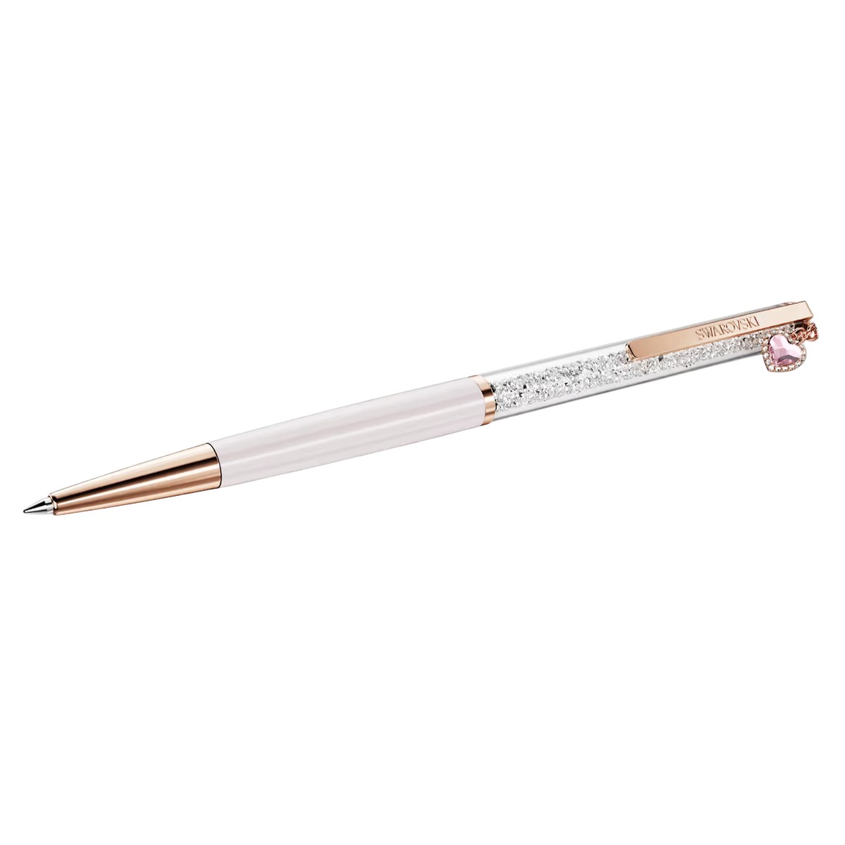 Swarovski Heart Crystalline Ballpoint Pen, Pink Lacquered and Rose Gold Tone Plated