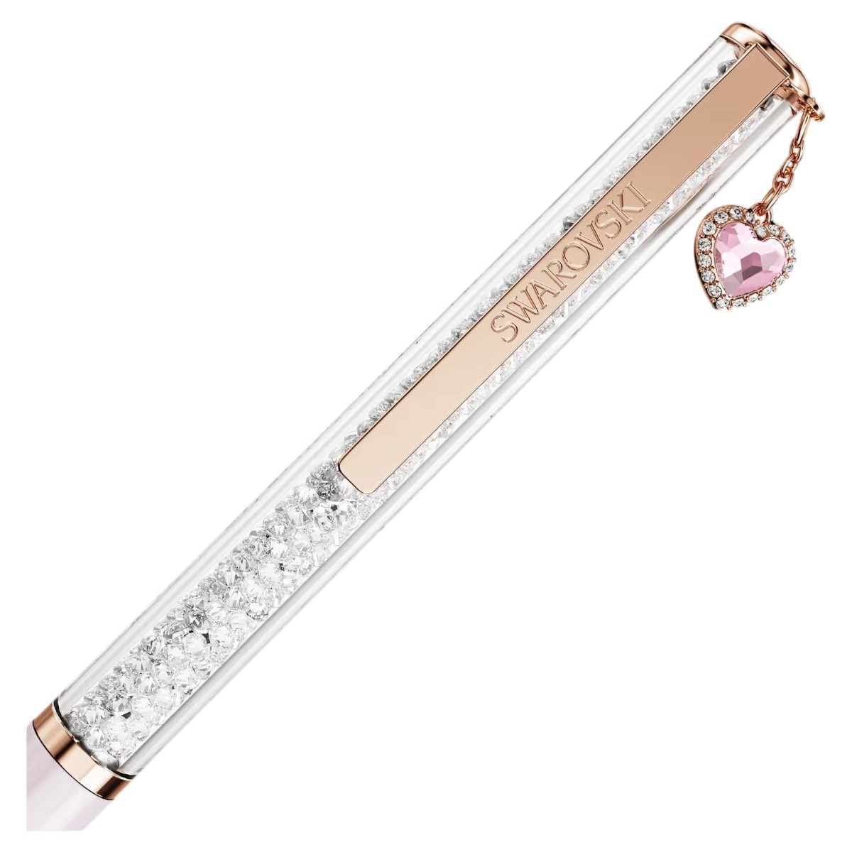 Swarovski Heart Crystalline Ballpoint Pen, Pink Lacquered and Rose Gold Tone Plated