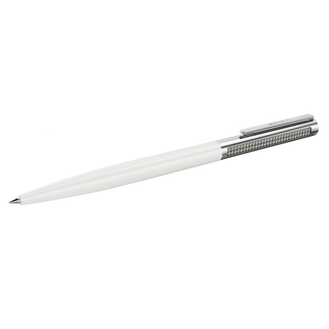 Swarovski Matrix Tennis Ballpoint Pen, White and Chrome Plated