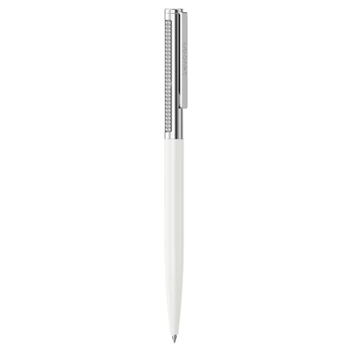Swarovski Matrix Tennis Ballpoint Pen, White and Chrome Plated