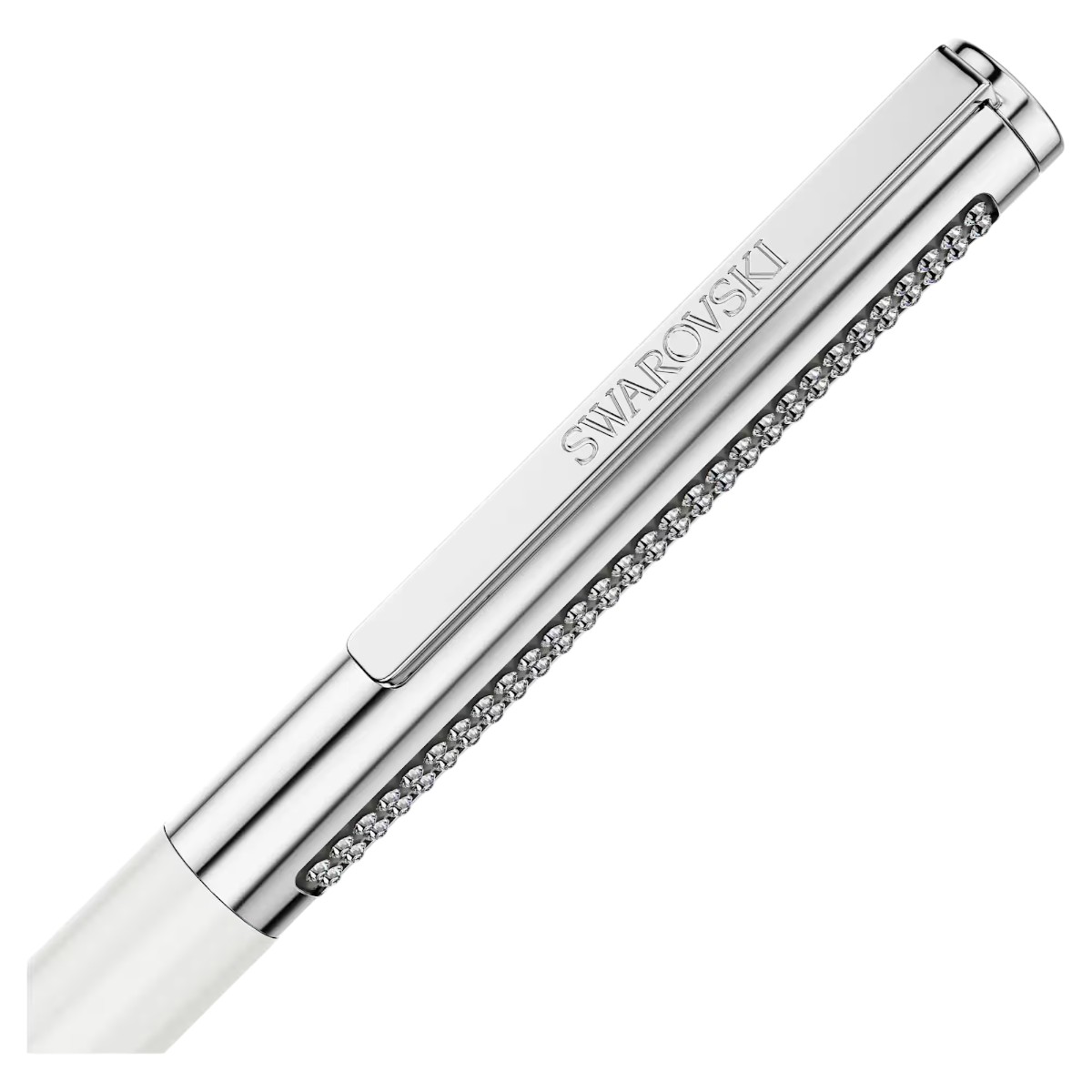 Swarovski Matrix Tennis Ballpoint Pen, White and Chrome Plated