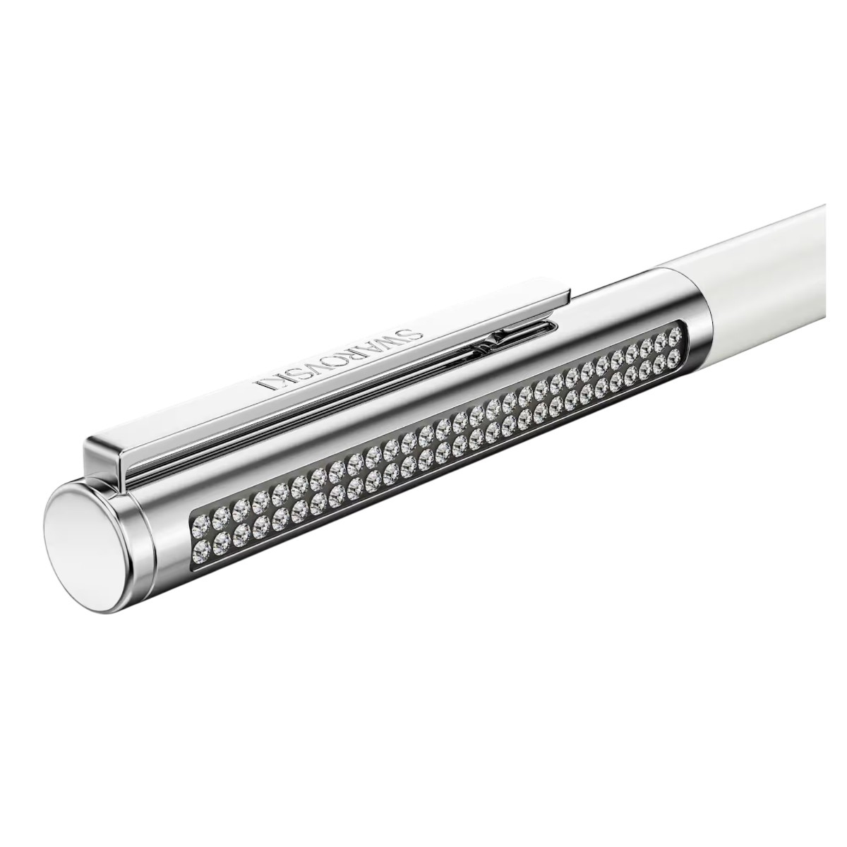 Swarovski Matrix Tennis Ballpoint Pen, White and Chrome Plated