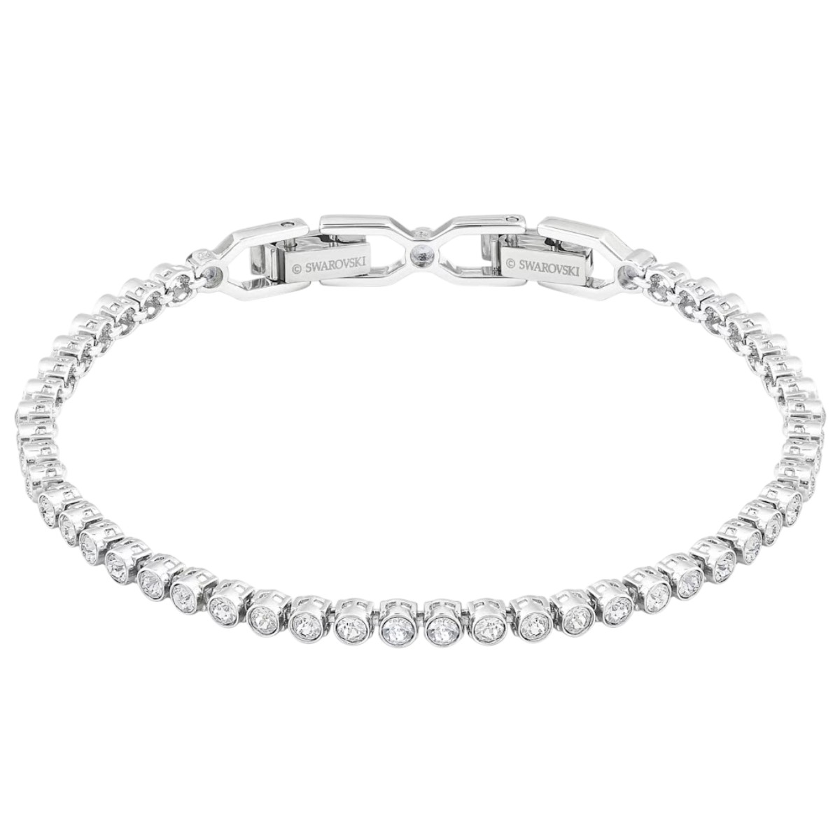 Swarovski Round Cut Imber Emily Tennis Bracelet, Blue and Rhodium Plated