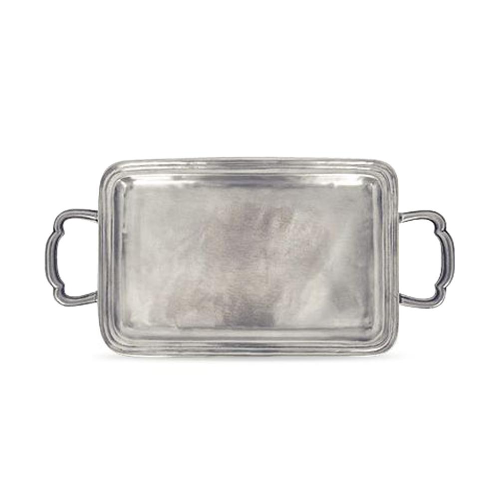 Match Pewter Lago Small Rectangular Tray with Handles