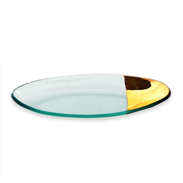 Annieglass Mod Gold Oval Server, Small