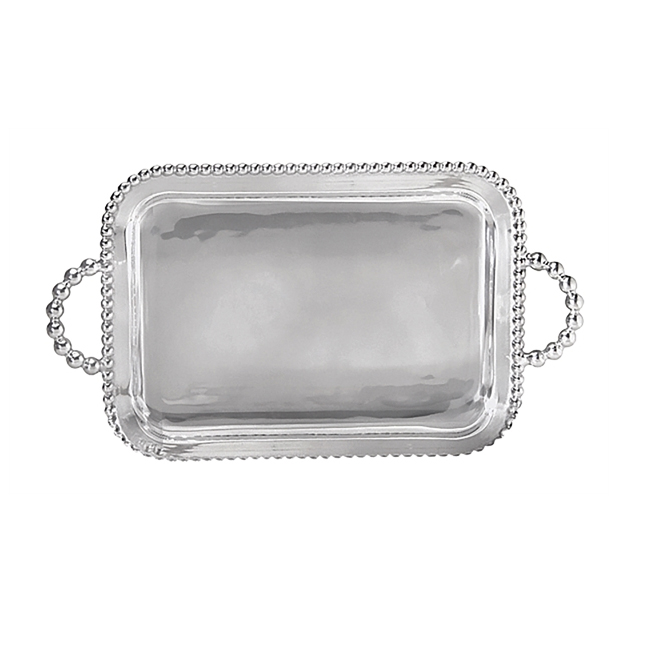 Mariposa Pearled Service Tray with Handles