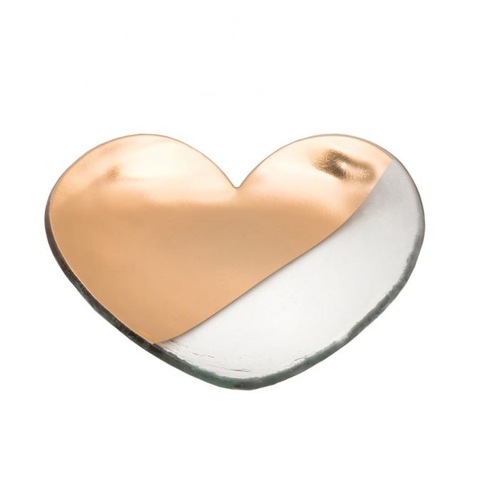 Annieglass Gold Mod Heart Plate, 7"