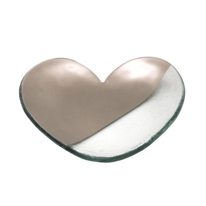 Annieglass Platinum Mod Heart Plate, 7"