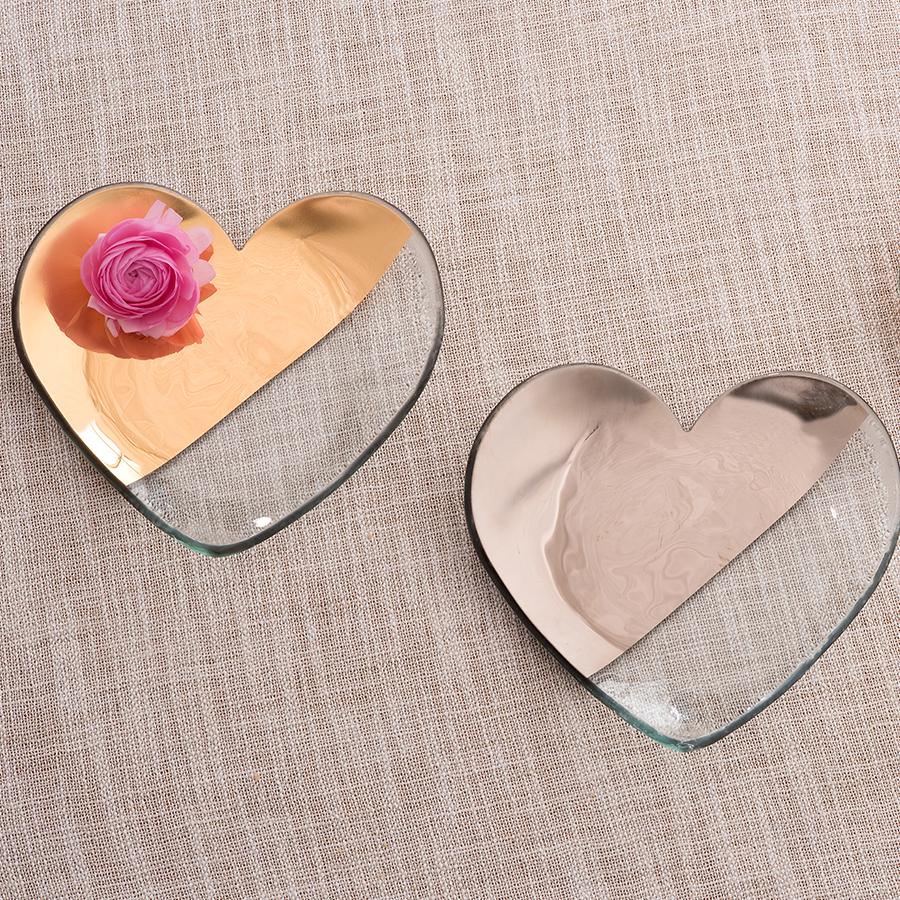 Annieglass Platinum Mod Heart Plate, 7