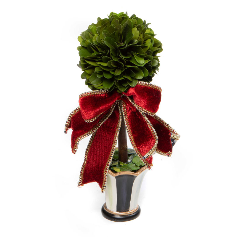 MacKenzie-Childs Christmas Magic Boxwood Topiary, Mini
